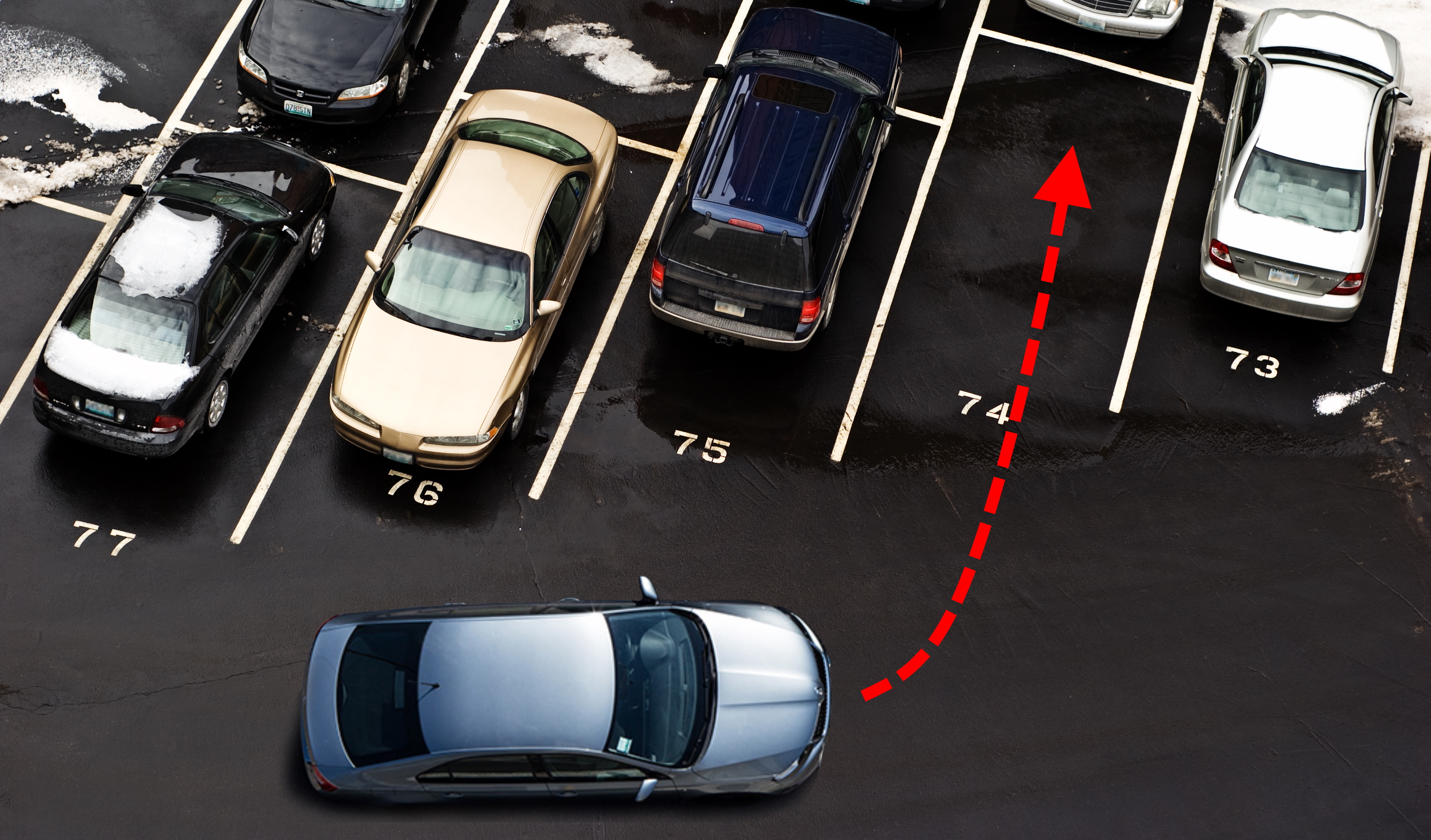 Auto vorwärts einparken